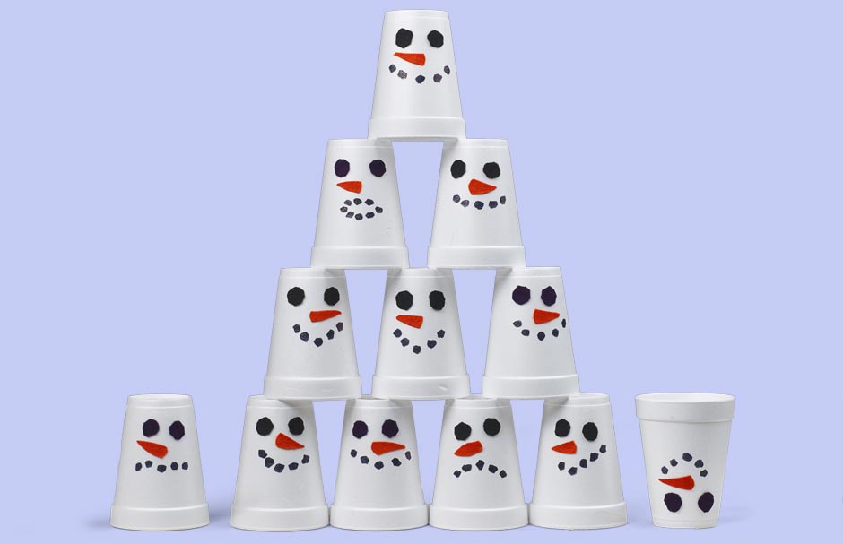Snowman Stacking Cups